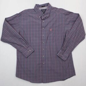Ariat Shirt Mens 2XL Blue Red Plaid Fitted Button Down Western Pro‎ Series